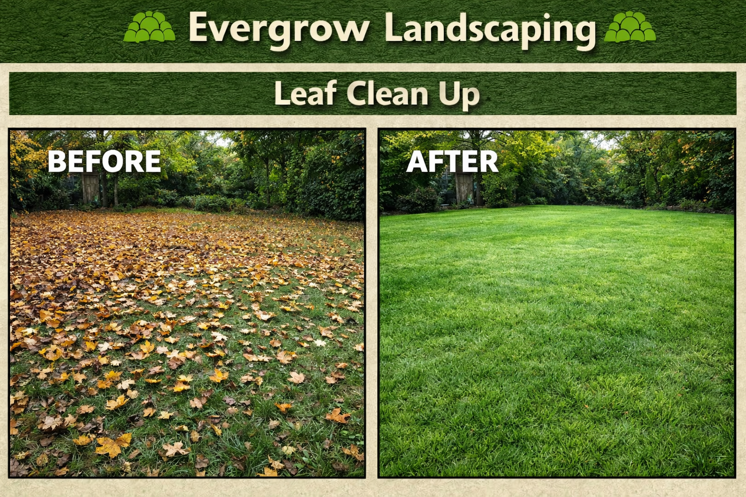 Fall leaf cleanup service in El Dorado